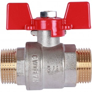 Кран шаровый Rommer 3/4"  НР/НР, ручка бабочка