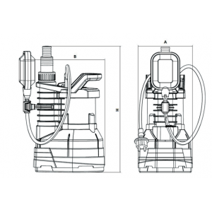 Насос дренажный ROMMER PROFI, кабель 10м, 750 Вт, для грязной воды