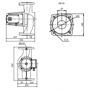 Насос циркуляционный Shinhoo BASIC 65-12SF, фланцевый 380В