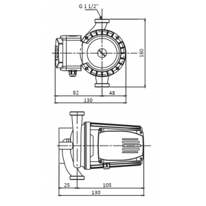 Насос циркуляционный Shinhoo BASIC S 25-4S с гайками