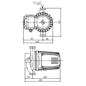 Насос циркуляционный Shinhoo BASIC S 25-6S с гайками