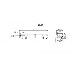 Конвектор внутрипольный с решеткой Techno Power KVZ 150-85-2500