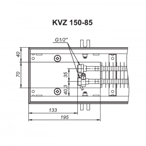 Конвектор внутрипольный с решеткой Techno Power KVZ 150-85-1600