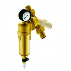 Фильтр Гейзер-Бастион 7508095201  3/4 для горячей воды, с поворотным механизмом, манометром, d60 