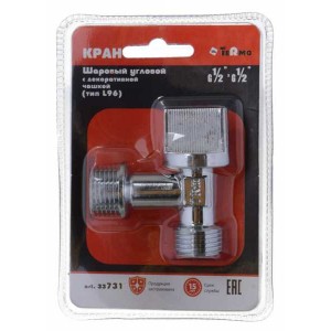 Кран шаровый угловой  TRm 1/2"*1/2" с отражателем (тип L94)