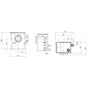 Канализационная насосная станция Unipump SANIVORT 405 M напор 8м (Compact)